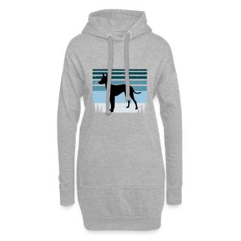 Cirneco Dell Etna Dog Love Silhouette Retro Sonnenuntergang - Hoodie-Kleid - Grau meliert - Vorne