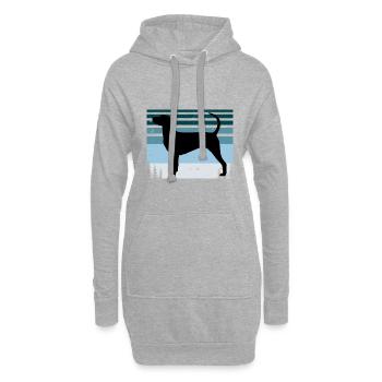 Dunker Dog Lover Silhouette Vintage Sunset - Sweat-shirt à capuche long Femme - gris chiné - Devant