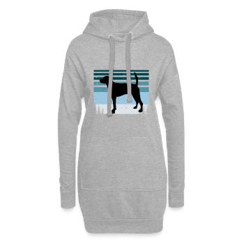 Englischer Foxhound Dog Lover Silhouette Retro Sonnenuntergang - Hoodie-Kleid - Grau meliert - Vorne