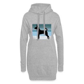 Decker Rat Terrier Dog Silhouette Retro Sunset - Sweat-shirt à capuche long Femme - gris chiné - Devant