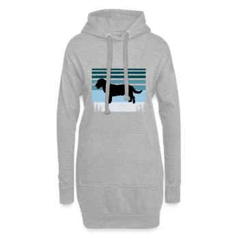 Drever Hundeliebhaber Silhouette Vintage Sonnenuntergang - Hoodie-Kleid - Grau meliert - Vorne