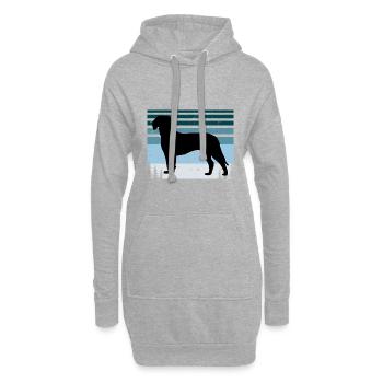 Deutsche Bracke Dog Love Silhouette Vintage Sonnenuntergang - Hoodie-Kleid - Grau meliert - Vorne