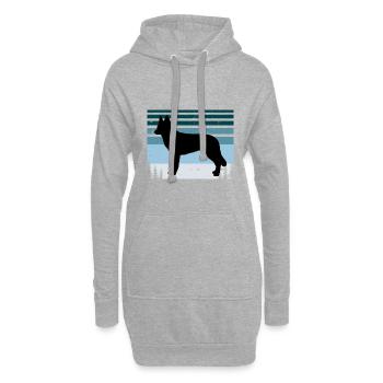 Tchécoslovaque Chien-Loup Silhouette Rétro Coucher de Soleil - Sweat-shirt à capuche long Femme - gris chiné - Devant
