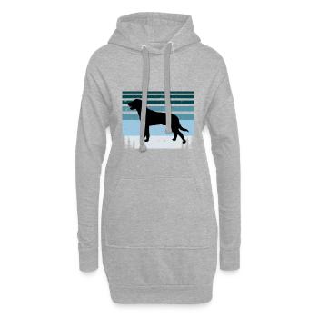 Estonien Chien Chien Amoureux Silhouette Vintage Coucher de Soleil - Sweat-shirt à capuche long Femme - gris chiné - Devant