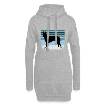 English White Terrier Hund Silhouette Retro Sonnenuntergang - Hoodie-Kleid - Grau meliert - Vorne