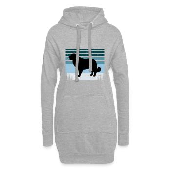 Estrela Mountain Dog Lover Silhouette Retro Sunset - Sweat-shirt à capuche long Femme - gris chiné - Devant