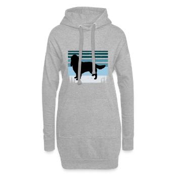 English Springer Spaniel Hund Silhouette Retro Sonne - Hoodie-Kleid - Grau meliert - Vorne