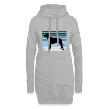 Finlandais Chien Chien Amoureux Silhouette Vintage Coucher de Soleil - Sweat-shirt à capuche long Femme - gris chiné - Devant