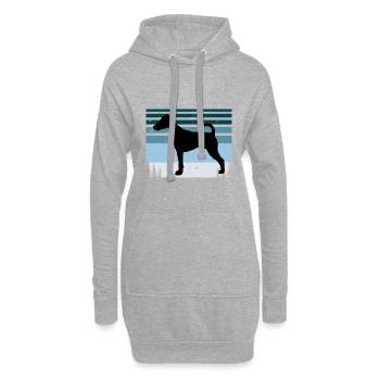 Foxterrier Glatte Hundesilhouette Retro Sonnenuntergang - Hoodie-Kleid - Grau meliert - Vorne