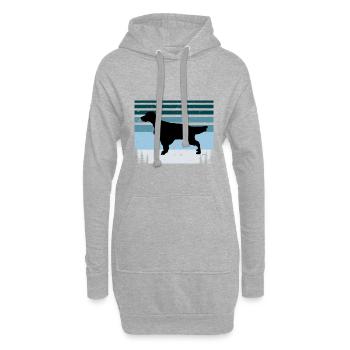 Englisch Setter Hundeliebhaber Silhouette Vintage Sonnenuntergang - Hoodie-Kleid - Grau meliert - Vorne