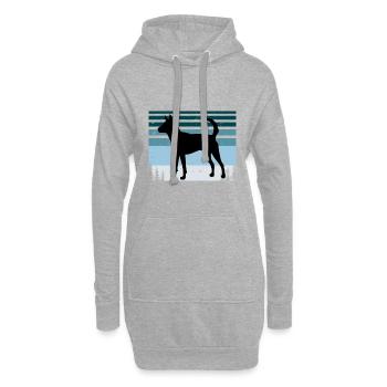 Formosan Mountain Dog Love Silhouette Retro Sunset - Sweat-shirt à capuche long Femme - gris chiné - Devant