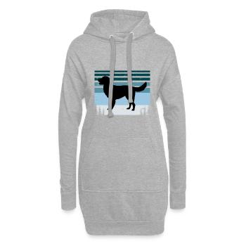 Deutsch Langhaar Vorstehhund Silhouette Retro - Hoodie-Kleid - Grau meliert - Vorne