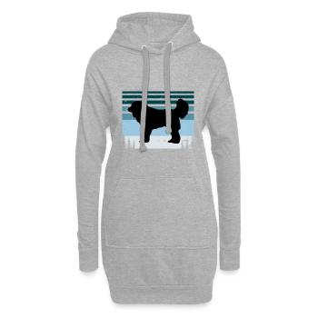 Georgischer Schäferhund Liebe Silhouette Retro Sonnenuntergang - Hoodie-Kleid - Grau meliert - Vorne