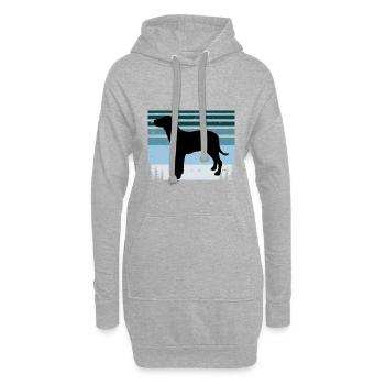 Grand Anglo Francais Blanc Et Noir Dog Lover - Sweat-shirt à capuche long Femme - gris chiné - Devant