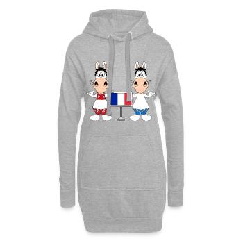 FRANKREICH - CAMARGUE - PFERDE - FRANCE - URLAUB - Hoodie-Kleid - Grau meliert - Vorne