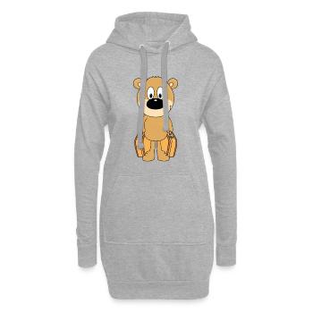 TEDDYBÄR - BÄR - TEDDY - KOFFER - REISE - URLAUB - Hoodie-Kleid - Grau meliert - Vorne