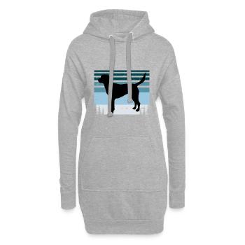 Harrier Dog Lover Silhouette Vintage Sunset - Sweat-shirt à capuche long Femme - gris chiné - Devant
