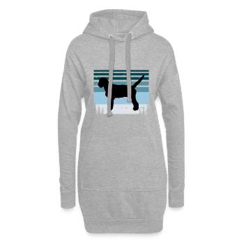 Griffon Fauve De Bretagne Hund Silhouette Retro - Hoodie-Kleid - Grau meliert - Vorne