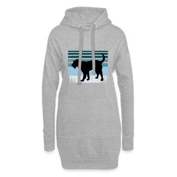Griffon Nivernais Chien Amour Silhouette Rétro Coucher de Soleil - Sweat-shirt à capuche long Femme - gris chiné - Devant