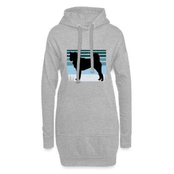 Hokkaido Ken Dog Lover Silhouette Vintage Sunset - Sweat-shirt à capuche long Femme - gris chiné - Devant