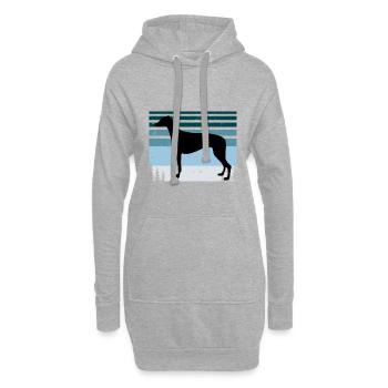 Grey Hound Dog Lover Silhouette Vintage Sunset - Sweat-shirt à capuche long Femme - gris chiné - Devant