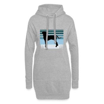 Hannover Windhund Hundeliebhaber Silhouette Vintage Sonnenuntergang - Hoodie-Kleid - Grau meliert - Vorne