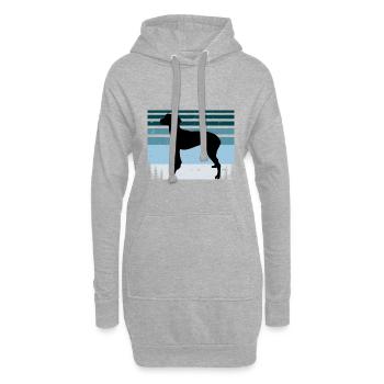 Hygenhund Dog Lover Silhouette Vintage Sunset - Sweat-shirt à capuche long Femme - gris chiné - Devant