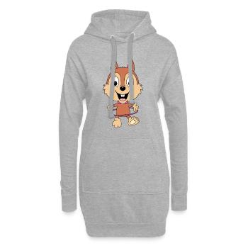 EICHHÖRNCHEN - TIER - TIERISCH - KINDER - BABYS - Hoodie-Kleid - Grau meliert - Vorne