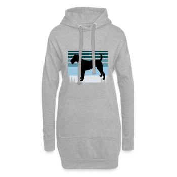 Irish Terrier Dog Lover Silhouette Vintage Sunset - Sweat-shirt à capuche long Femme - gris chiné - Devant