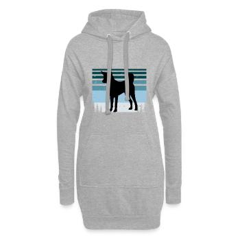 Indischer Paria Hundeliebhaber Silhouette Vintage Sonnenuntergang - Hoodie-Kleid - Grau meliert - Vorne