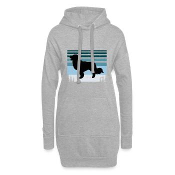 Kooikerhondje Dog Lover Silhouette Vintage Sunset - Sweat-shirt à capuche long Femme - gris chiné - Devant