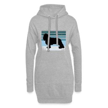 King Charles Hundeliebhaber Silhouette Vintage Sonnenuntergang - Hoodie-Kleid - Grau meliert - Vorne