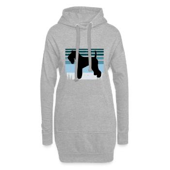 Kerry Blue Terrier Hund Silhouette Retro Sonnenuntergang - Hoodie-Kleid - Grau meliert - Vorne