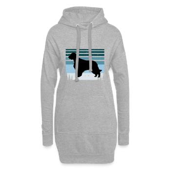 Welsh Springer Spaniel Dog Silhouette Retro Sunset - Sweat-shirt à capuche long Femme - gris chiné - Devant