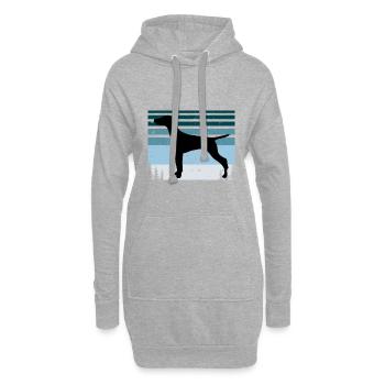 Vizsla Dog Lover Silhouette Vintage Sunset - Sweat-shirt à capuche long Femme - gris chiné - Devant