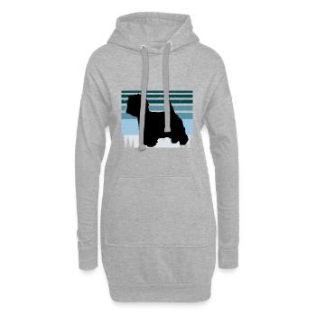 Westie Dog Lover Silhouette Vintage Sunset - Sweat-shirt à capuche long Femme - gris chiné - Devant