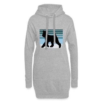Welsh Terrier Dog Lover Silhouette Vintage Sunset - Sweat-shirt à capuche long Femme - gris chiné - Devant