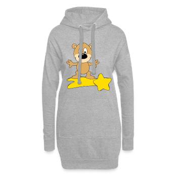 STERNSCHNUPPE - SURFER - TEDDY - BÄR - TEDDYBÄR - Hoodie-Kleid - Grau meliert - Vorne