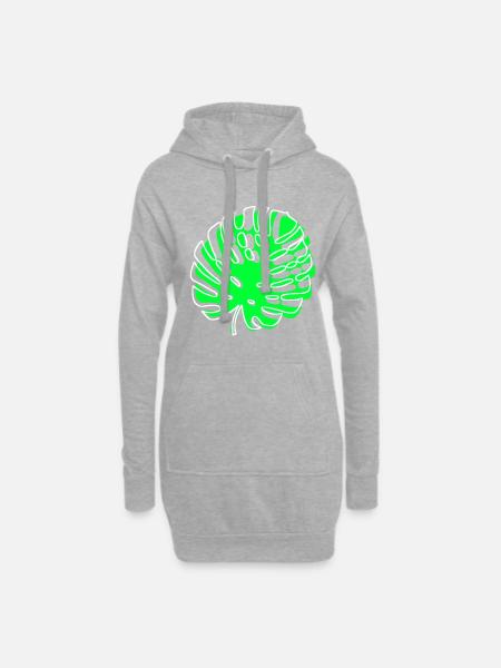Monstera - Hoodie-Kleid - Grau meliert