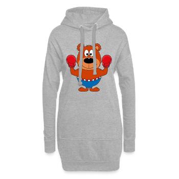 BOXER - BOXEN - SPORT - TEDDY - TEDDYBÄR - Hoodie-Kleid - Grau meliert - Vorne