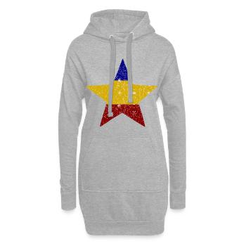 Stars de Roumanie - Sweat-shirt à capuche long Femme - gris chiné - Devant