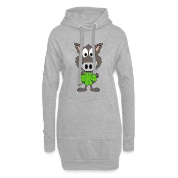 KLEEBLATT - WILDSCHWEIN - GLÜCKSBRINGER - GLÜCK - Hoodie-Kleid - Grau meliert - Vorne