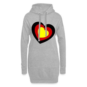 Le cœur germanique - Sweat-shirt à capuche long Femme - gris chiné - Devant