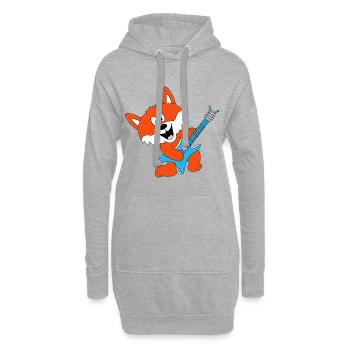 GITARRE - MUSIK - FUCHS - TIER - KIND - BABY - Hoodie-Kleid - Grau meliert - Vorne