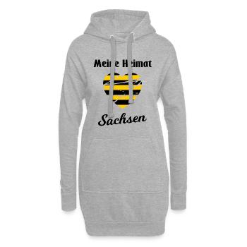 Zuhause in Sachsen - Hoodie-Kleid - Grau meliert - Vorne