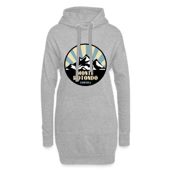 Monte Rotondo Corse - Sweat-shirt à capuche long Femme - gris chiné - Devant