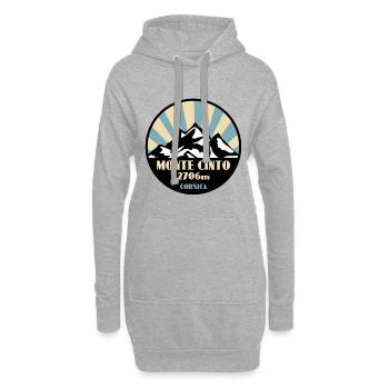 Monte Cinto Corse - Sweat-shirt à capuche long Femme - gris chiné - Devant