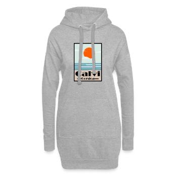 Calvi Korsika - Hoodie-Kleid - Grau meliert - Vorne