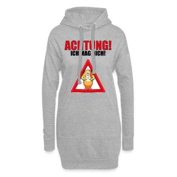 MEERSCHWEINCHEN - BLUMEN - LIEBE - ICH MAG DICH! - Hoodie-Kleid - Grau meliert - Vorne