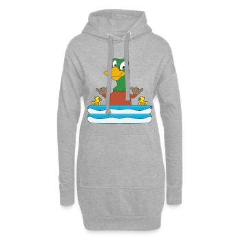 ENTE - POOL - PLANSCHBECKEN - SOMMER - SHAKA - FUN - Hoodie-Kleid - Grau meliert - Vorne